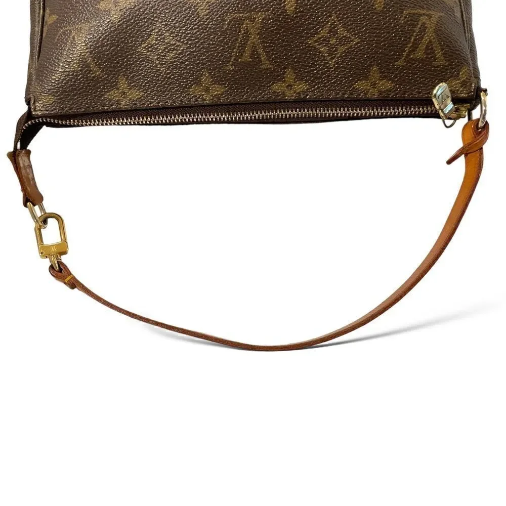 Vintage LOUIS VUITTON Classic Monogram Canvas & Cowhide Vachetta Leather Purse - Picture 8 of 14